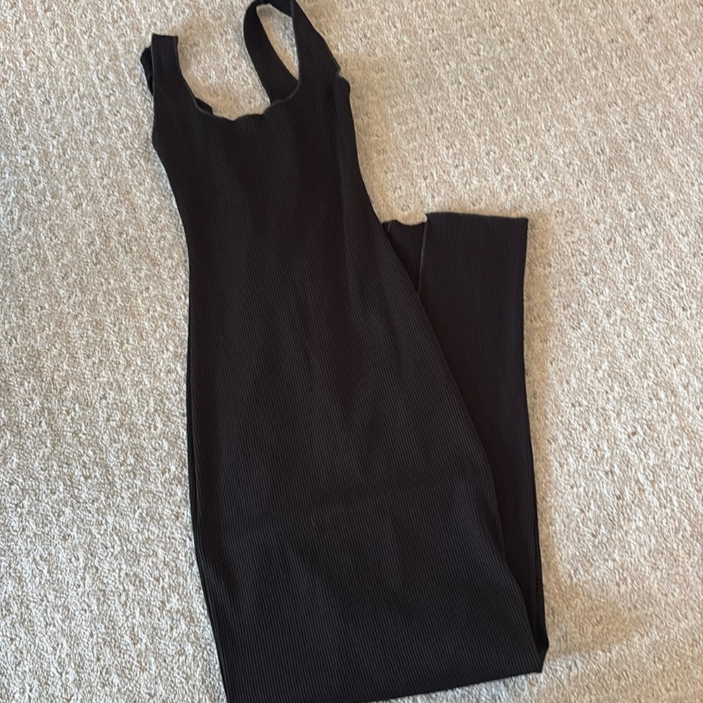 Naked Wardobe ribbed maxi fitted dress NWT